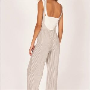 Amuse Society Striped Linen Overalls